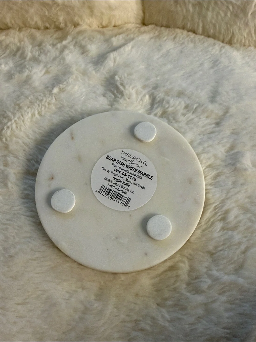 White Ivory Marble dish catch all soap candle